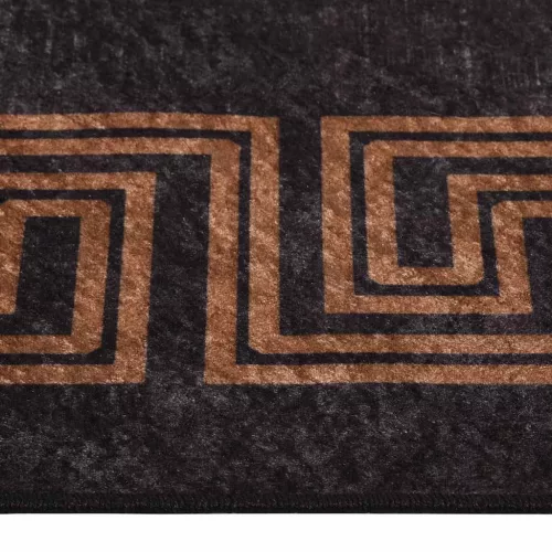  fekete és arany csúszásmentes mosható szőnyeg 80 x 150 cm