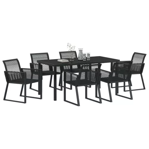  Kert étkező szett 7 pcs Fekete Porszórt acél