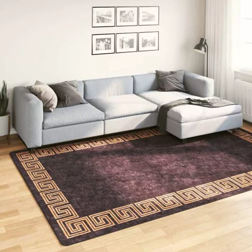  fekete és arany csúszásmentes mosható szőnyeg 190 x 300 cm