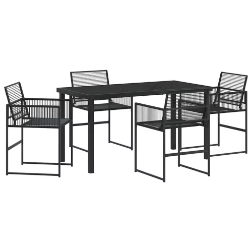  Kert étkező szett 5 pcs Fekete polirattan