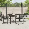  Kert étkező szett 5 pcs Fekete polirattan