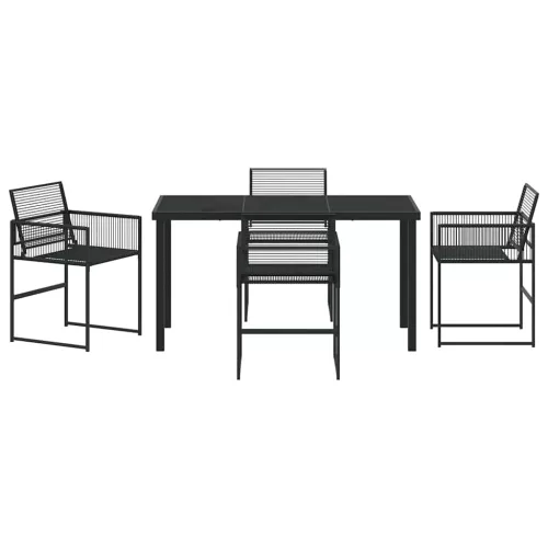  Kert étkező szett 5 pcs Fekete polirattan