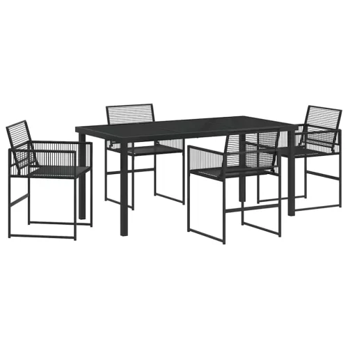  Kert étkező szett 5 pcs Fekete polirattan
