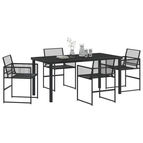  Kert étkező szett 5 pcs Fekete polirattan