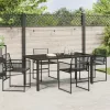  Kert étkező szett 5 pcs Fekete polirattan