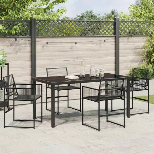  Kert étkező szett 5 pcs Fekete polirattan
