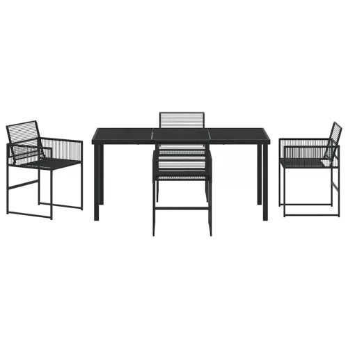  Kert étkező szett 5 pcs Fekete polirattan