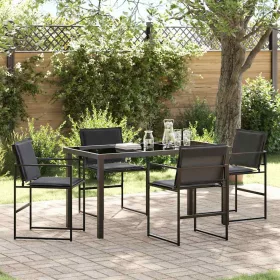  Kert étkező szett 5 pcs Fekete 140 x 70 x 73 cm