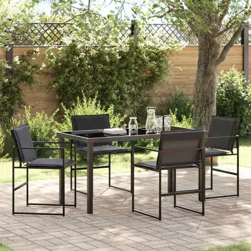  Kert étkező szett 5 pcs Fekete 140 x 70 x 73 cm