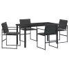  Kert étkező szett 5 pcs Fekete 140 x 70 x 73 cm