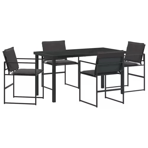  Kert étkező szett 5 pcs Fekete 140 x 70 x 73 cm