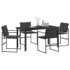  Kert étkező szett 5 pcs Fekete 140 x 70 x 73 cm