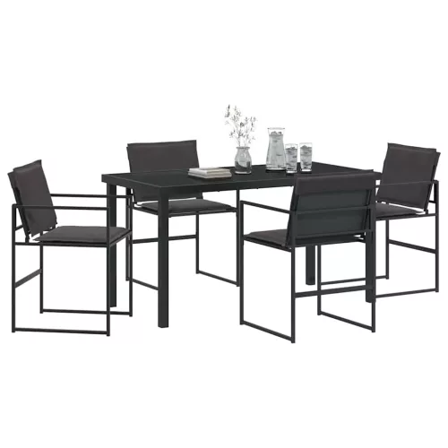  Kert étkező szett 5 pcs Fekete 140 x 70 x 73 cm