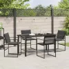  Kert étkező szett 5 pcs Fekete 140 x 70 x 73 cm