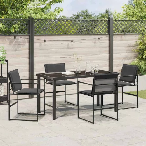  Kert étkező szett 5 pcs Fekete 140 x 70 x 73 cm