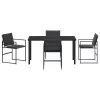  Kert étkező szett 5 pcs Fekete 140 x 70 x 73 cm