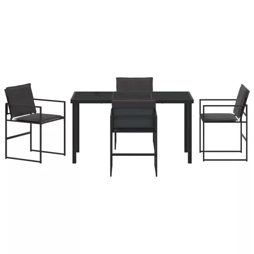  Kert étkező szett 5 pcs Fekete 140 x 70 x 73 cm