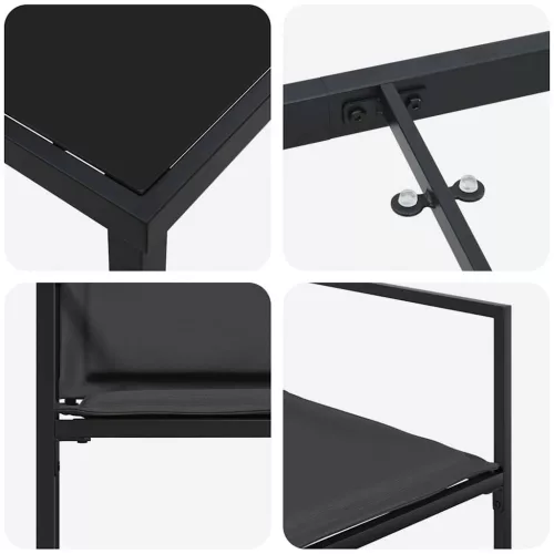  Kert étkező szett 5 pcs Fekete 140 x 70 x 73 cm