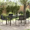  Kert étkező szett 5 pcs Fekete 160 x 80 x 73 cm
