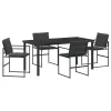  Kert étkező szett 5 pcs Fekete 160 x 80 x 73 cm