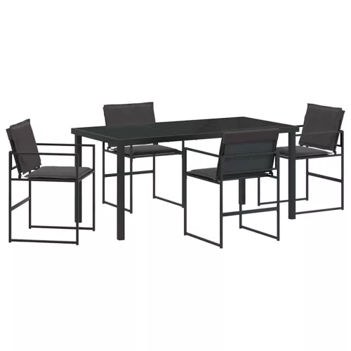  Kert étkező szett 5 pcs Fekete 160 x 80 x 73 cm