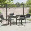  Kert étkező szett 5 pcs Fekete 160 x 80 x 73 cm