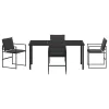  Kert étkező szett 5 pcs Fekete 160 x 80 x 73 cm