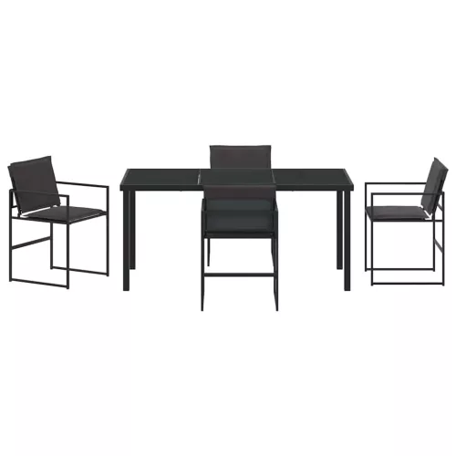  Kert étkező szett 5 pcs Fekete 160 x 80 x 73 cm