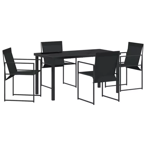  Kert étkező szett 5 pcs Fekete Textilén és acél