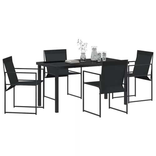  Kert étkező szett 5 pcs Fekete Textilén és acél