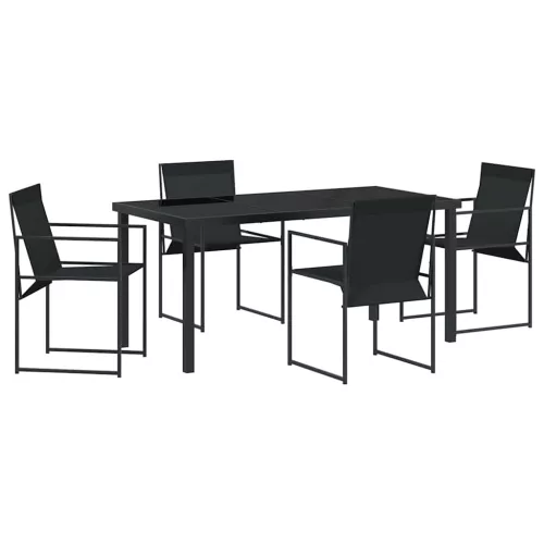  Kert étkező szett 5 pcs Fekete Textilén és acél
