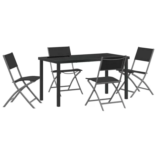  Kert étkező szett 5 pcs Fekete Porszórt acél