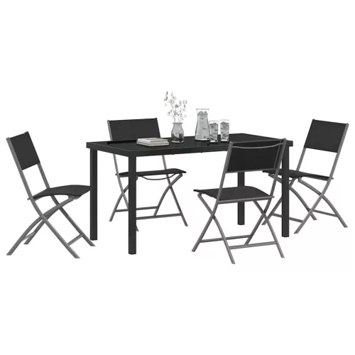  Kert étkező szett 5 pcs Fekete Porszórt acél