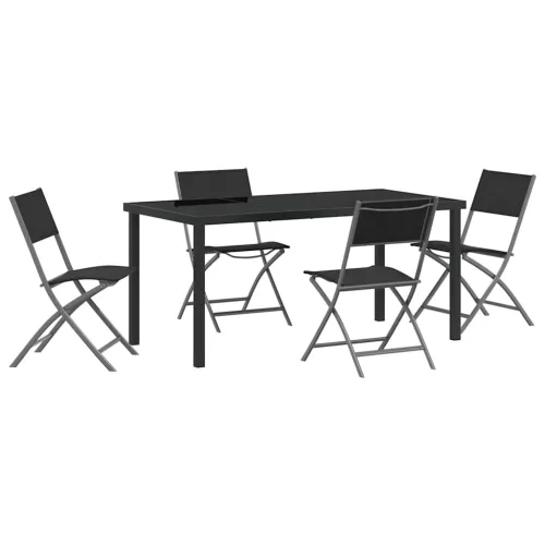  Kert étkező szett 5 pcs Fekete Porszórt acél