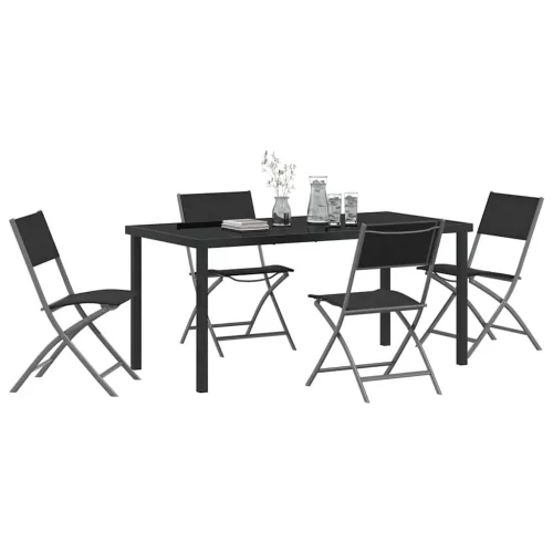  Kert étkező szett 5 pcs Fekete Porszórt acél