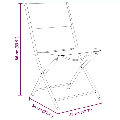  Kert étkező szett 5 pcs Fekete Porszórt acél