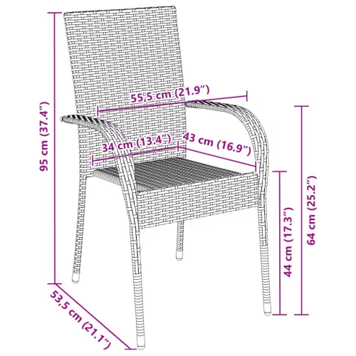  3 részes kerti étkező szett fekete poli rattannal