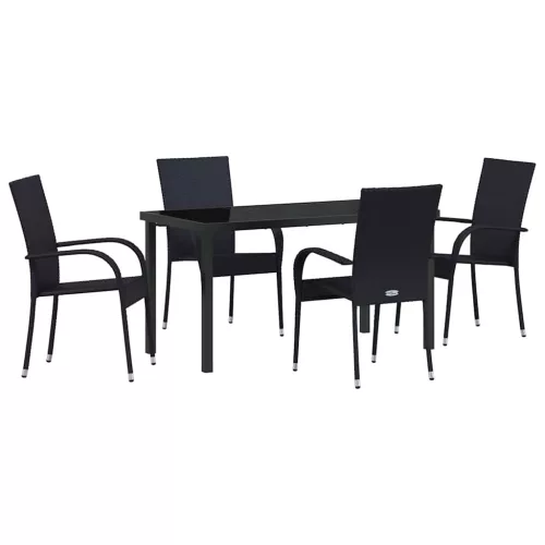  Kert étkező szett 5 pcs Fekete Porszórt acél