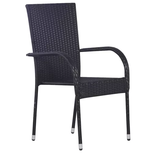  Kert étkező szett 5 pcs Fekete Porszórt acél