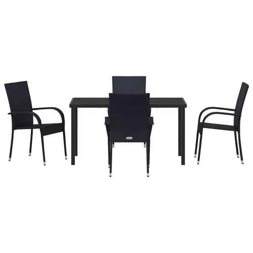  Kert étkező szett 5 pcs Fekete Porszórt acél