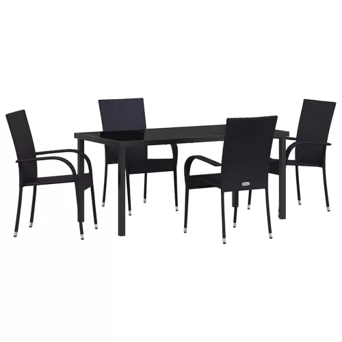 Kert étkező szett 5 pcs Fekete Porszórt acél