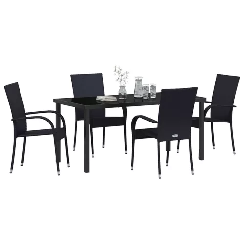  Kert étkező szett 5 pcs Fekete Porszórt acél