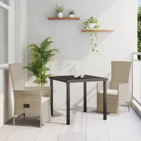    3 darabos kertibútor készlet párnákkal Bézs poli rattan
