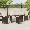  Kert étkező szett párnával 5 pcs Barna polirattan