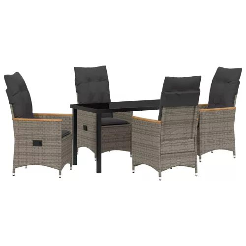  Kert étkező szett párnával 5 pcs Szürke polirattan