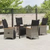  Kert étkező szett párnával 5 pcs Szürke polirattan