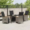  Kert étkező szett párnával 5 pcs Szürke polirattan