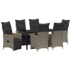 Kert étkező szett párnával 7 pcs Szürke polirattan