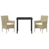  3 darabos kerti étkező szett bézs poli rattan