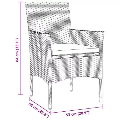  5 Darabos Kerti Ebédlő Szett Bézs Poli Rattan